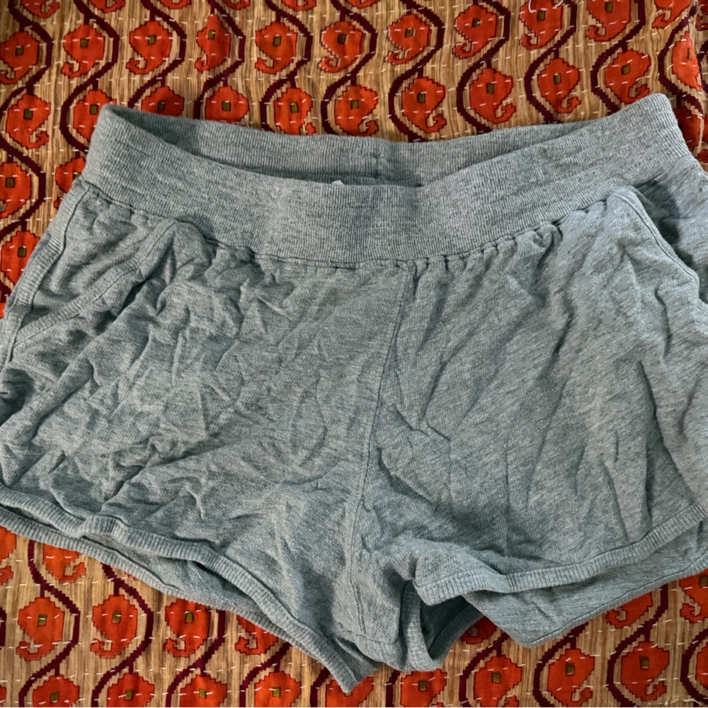 Free People Heather Gray Knit Lounge Shorts